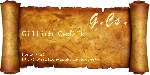 Gillich Csák névjegykártya